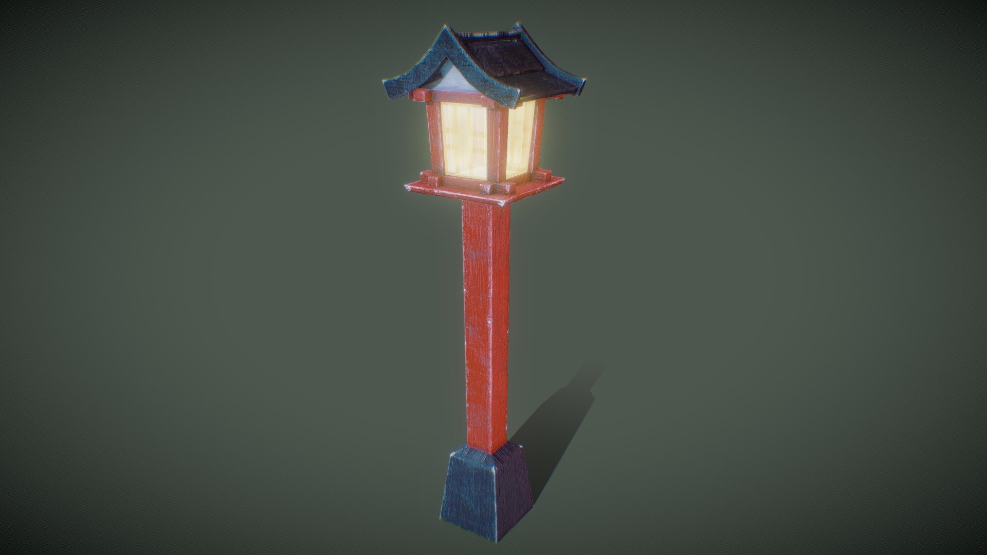 Shinto Lantern modeled in Maya and textured in Substance Painter - Shinto Lantern - Download Free 3D model by Anna K-ski (@anna-kski) 3d model