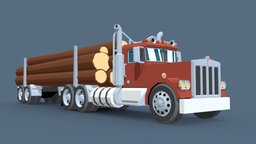 Kenworth W-900 A 1973 Timber Carrier truck, timber, gamedev, w900, twinpeaks, kenworth, unity, asset, blender, vehicle, lowpoly, gameasset, car, doublerocks, timbercarrier