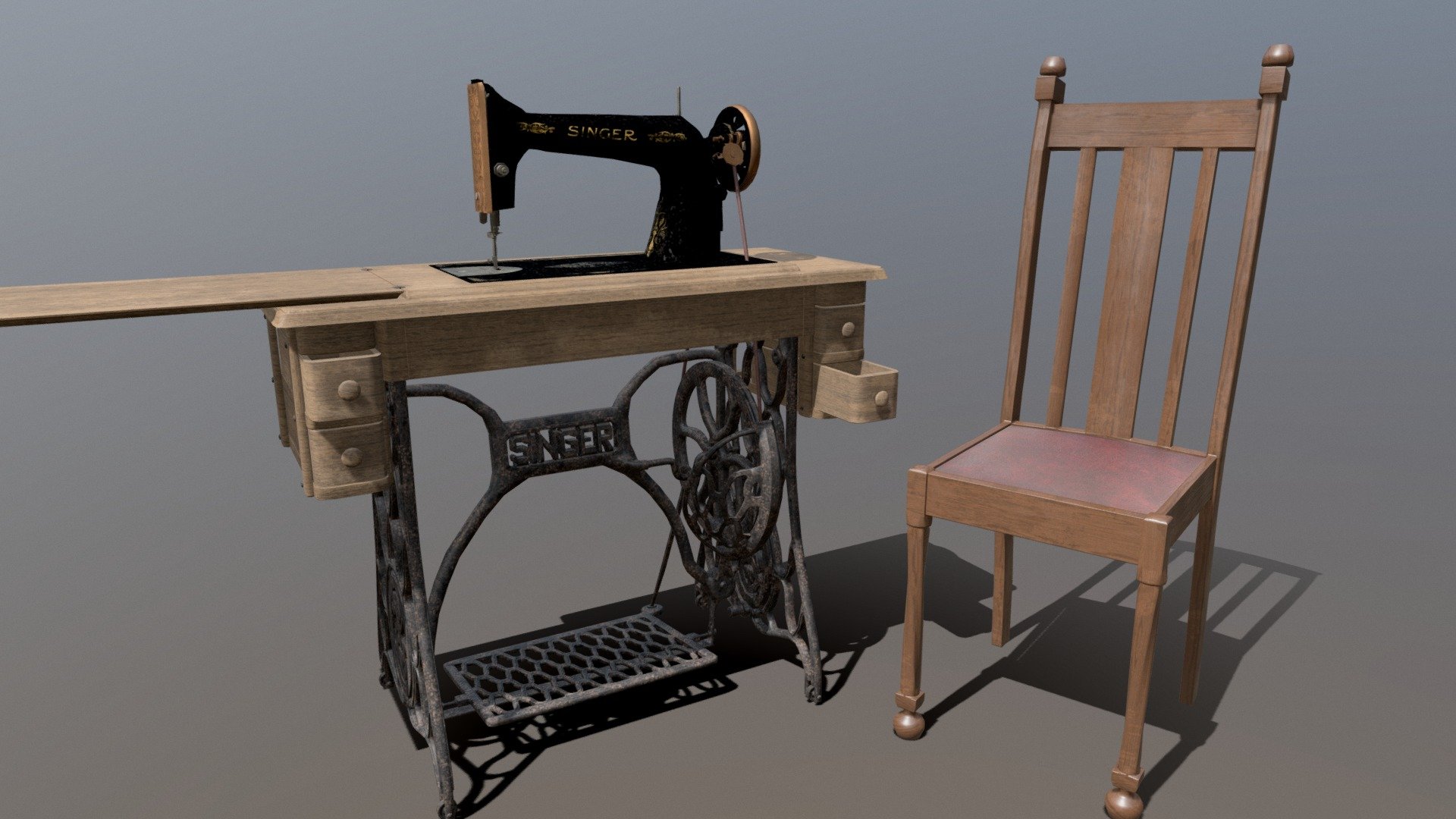 Table- Singer Sewing Table - 3D model by jakaboxjumping 3d model