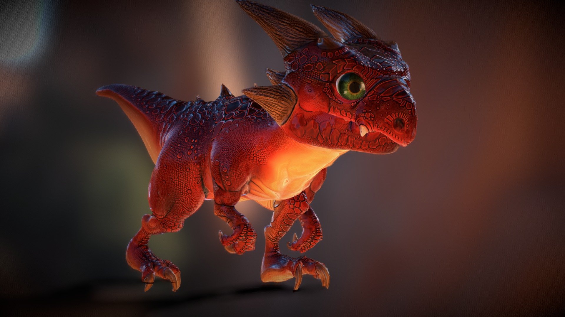 Fantasy Drake pet - animated 3D model 3d model