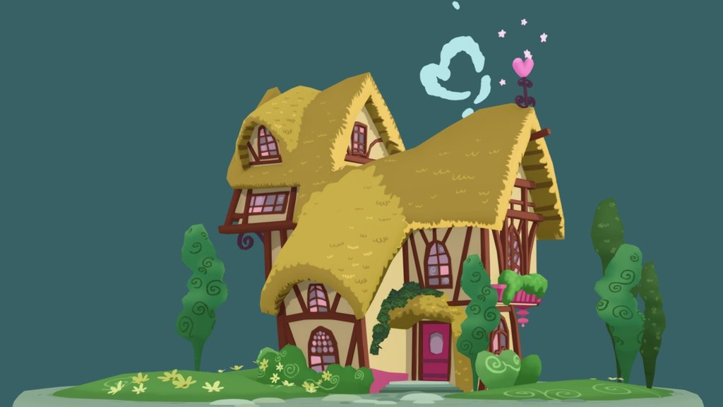I originally made this house from My Little Pony: Friendship is Magic about two years ago, however lacked the knowledge on how to finish it;  I pulled the file out the other day and liked it enough to rework it - new topology, new texture etc - and finished it.  I love the show, and would very happily work on a MLP MMO - it's gotta happen some day! - Ponyville - 3D model by AllyAlbon 3d model