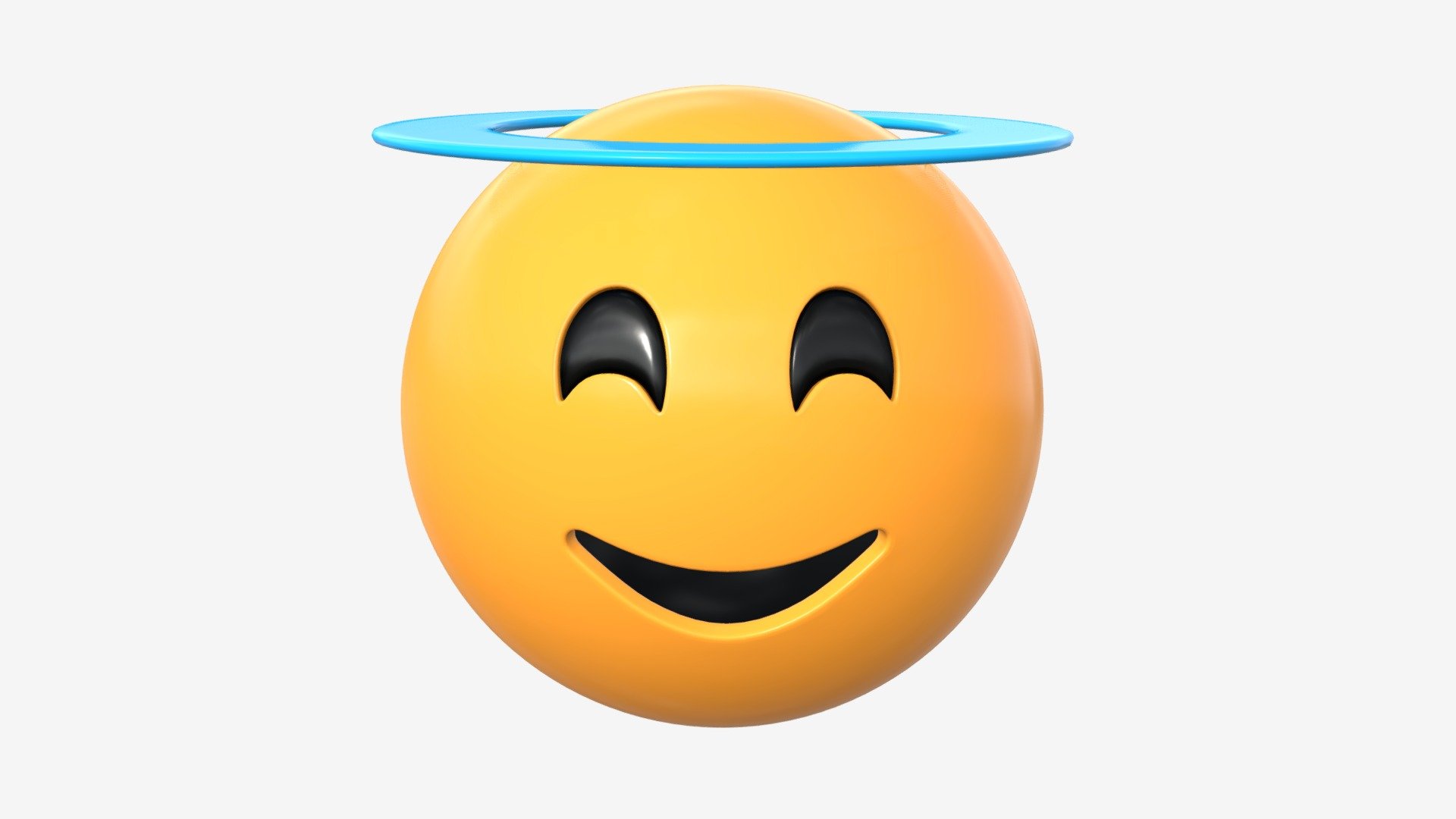 Emoji 047 Smiling with smiling eyes and halo - Buy Royalty Free 3D model by HQ3DMOD (@AivisAstics) 3d model