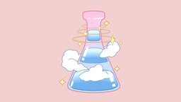 Magic Cloud Potion (ﾉ>ω<)ﾉ :｡･:*:･ﾟ’★,｡･:*:･ﾟ’☆ cute, 3dart, cloud, potion, sparkling, pinterest, blender, animation, stylized, magic