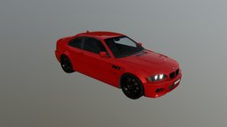 BMW E46 M3 Sports Car Red red, bmw, m3, fast, e46, lowpoly, car, bmw-m3