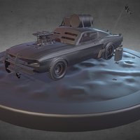 Post apocalyptic Car post-apocalyptic, high-poly, game-asset, maya, vehicle