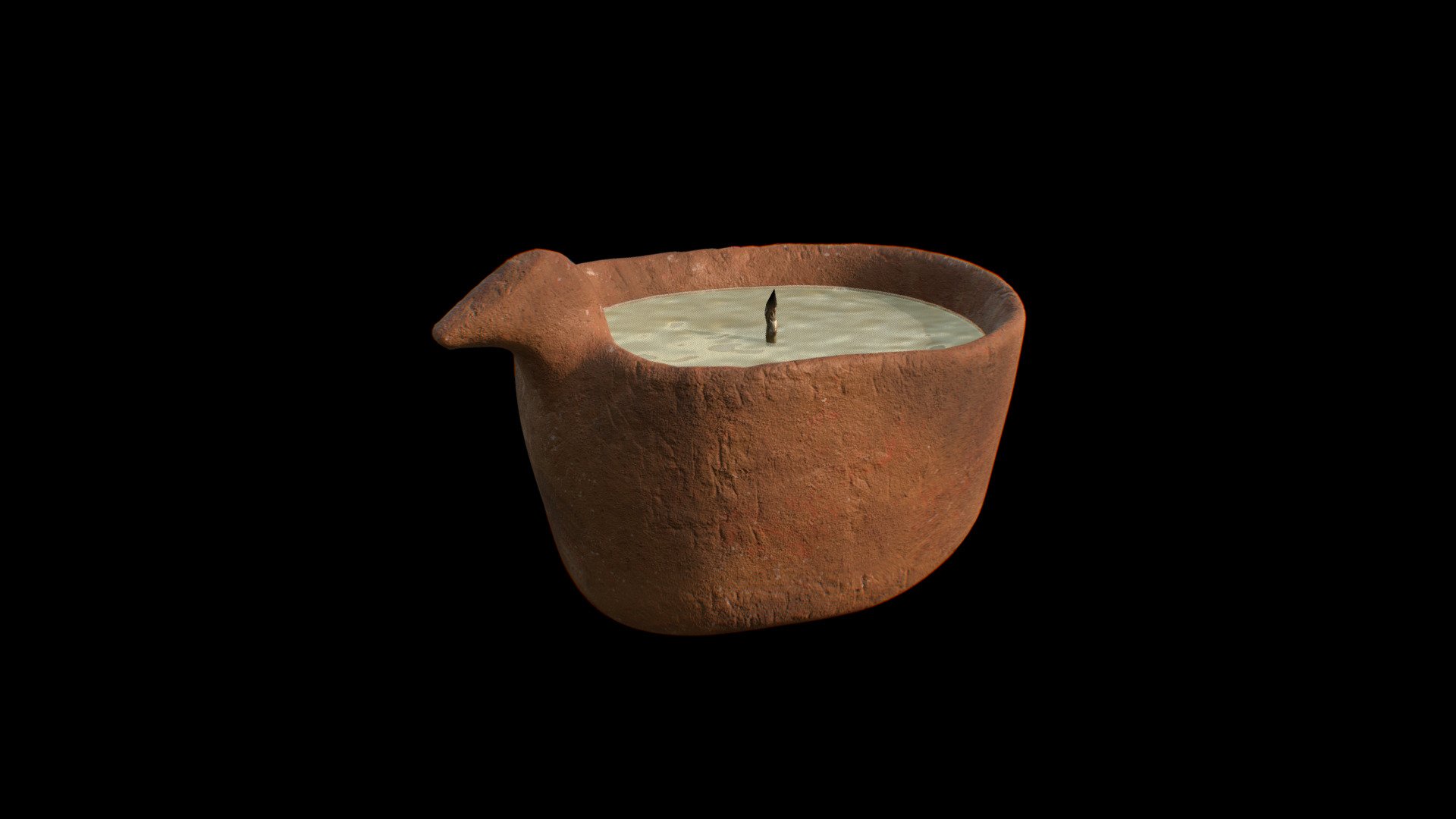 Author: Mikhail Antonov  

Scientific adviser: Tatiana Loshakova 

3D Reconstruction of ceramic oil lamp (Toksanbay settlement) XVIII-XVII BC (bronze age).

Sources: archival materials and scientific article:  Samashev Z.S., Ermolaeva A.S., Loshakovа T.N.. 2007. In:. Bone cheek-pieces from the settlement of Toksanbay. On the question of the complex of charioteers of the population of Ustyurt in the Bronze Age.(Voprosy istorii i arheologii zapadnogo Kazahstana) Oral. vol 1, 2007, 87-102. (in russian) - Reconstruction of ceramic oil lamp (Bronze Age) - 3D model by Margulan Institute of Archaeology (@margulan) 3d model