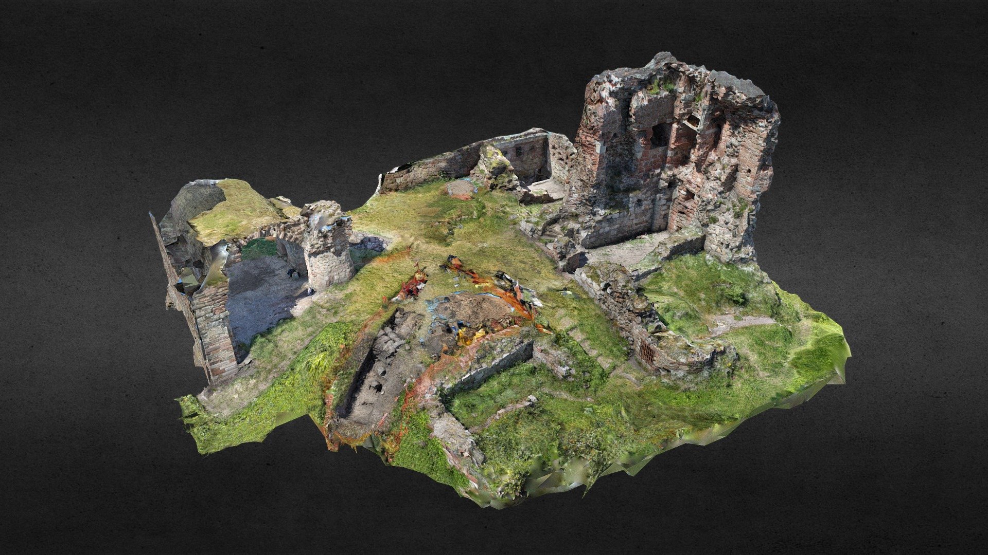 3D model of Ardrossan Castle during the 1st week of the Exploring Castle Hill Excavations of 2019. The model was captured with photos taken on two seperate days and with visitors and diggers milling about but Reality Capture software has filtered much of this noise out and blender was used to edit out any problem area's.

Exploring Castle Hill is part of a Cultural Heritage and Archaeology Project being led by Northlight Heritage for Garnock Connections. The Project is funded by the Heritage Lottery Fund and Historic Environment Scotland. The excavations were carried out by Rathmell Archaeology &amp; Ardrossan Castle Heritage Society 3d model