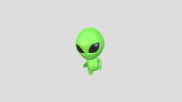 Character171 Rigged Alien body, green, base, humanoid, toon, cute, little, sci, fi, mascot, rig, ufo, sd, alien, character, cartoon, sci-fi, simple, space, noai