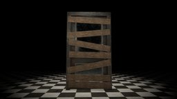 Low poly door #01 abandoned, prop, post-apocalyptic, doors, rusty, survival, dirty, props, old, abandoned-house, lowpoly, gameasset, free, interior, door, horror, gameready, noai