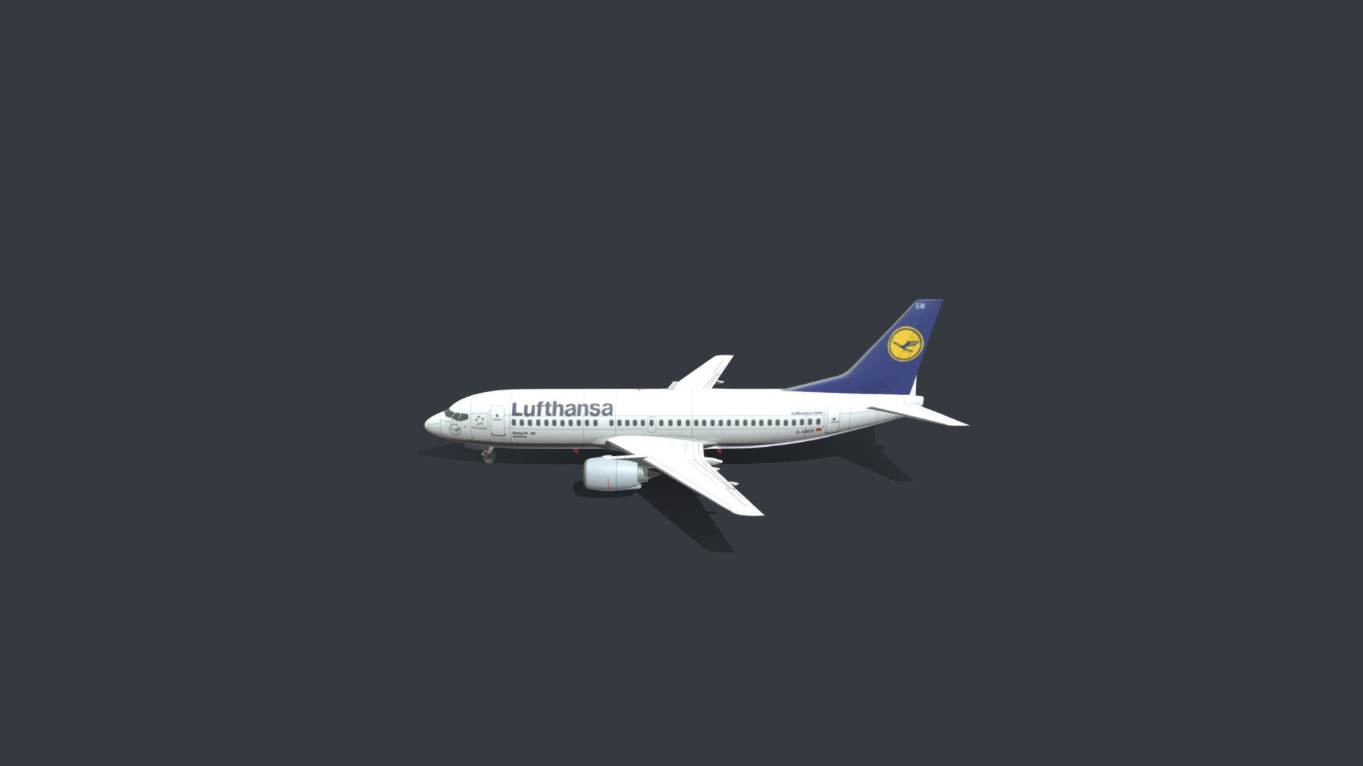 Boeing 737-300 Model - Boeing 737-300 Classic (Lufthansa) - Download Free 3D model by eldaaar 3d model