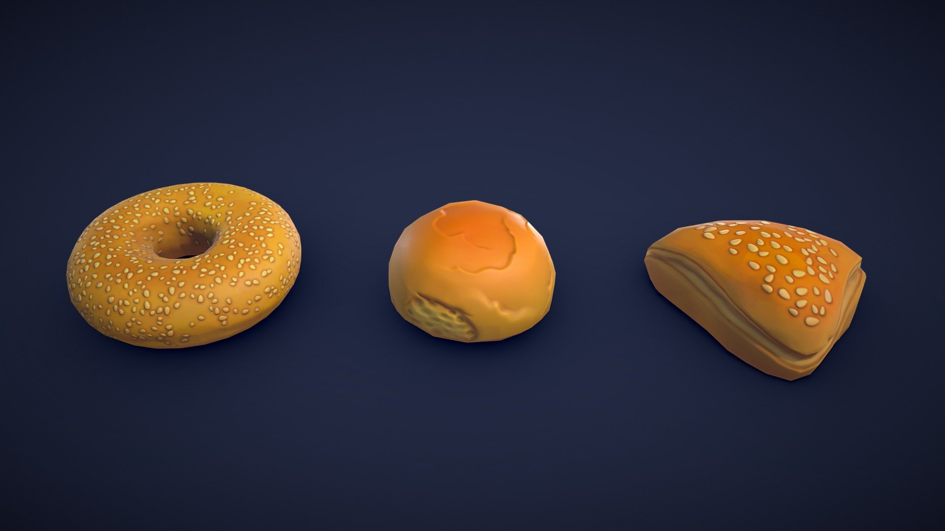 This pack includes 3 different stylized bakery products: a bagel, a milk bread roll and a lye corner.
Whether you want to create a cozy bakery, a fancy café, or a chaotic food fight, this 3D asset pack will make your scenes more appetizing and fun! 🥯

Model information:




Optimized low-poly assets for real-time usage.

Optimized and clean UV mapping.

2K and 4K textures for the assets are included.

Compatible with Unreal Engine, Unity and similar engines.

All assets are included in a separate file as well.
 - Stylized Bakery Products - Low poly - Buy Royalty Free 3D model by Lars Korden (@Lark.Art) 3d model