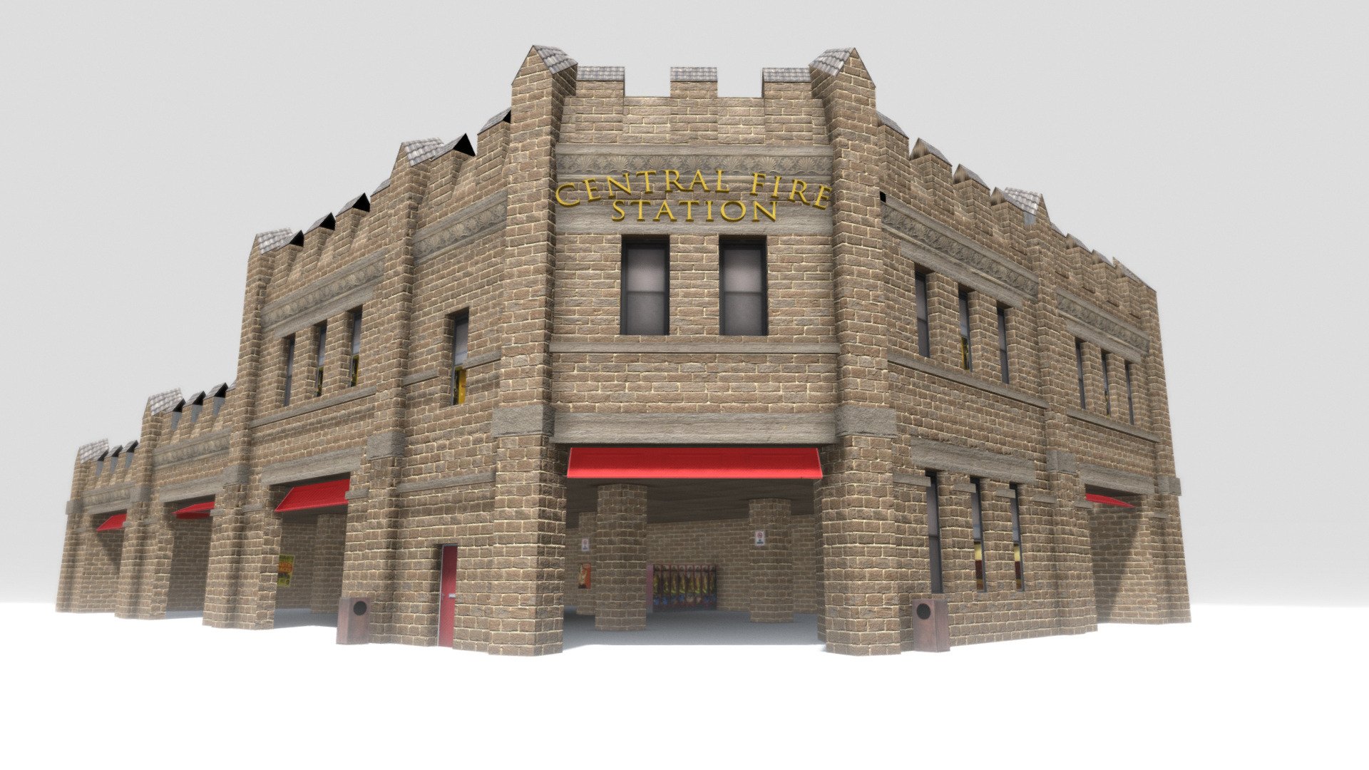 Based on actual historical building of Central Fire Station that was built after the Fire of 1910. Stood on the corner of Kirby and Bilbo, Lake Charles, Louisiana, USA. Made for game Workers &amp; Resources: Soviet Republic.
Commission 3d model