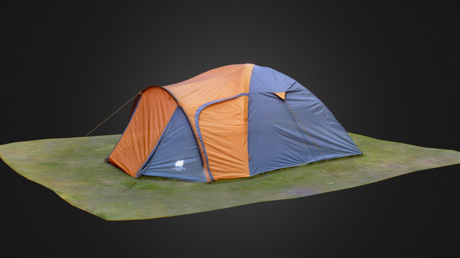 Camping tent captured by photogammetry, remodeled in Topogun3. Gound part is detachable off tent 3d model