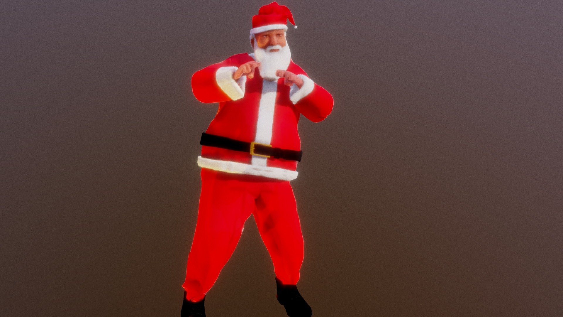 Santa Dancing for the Holidays!

Includes Blender File.
Used Mixamo for the animation, so any animation on https://www.mixamo.com/ will work with this model - Santa Claus Dancing - Buy Royalty Free 3D model by sean4297 3d model