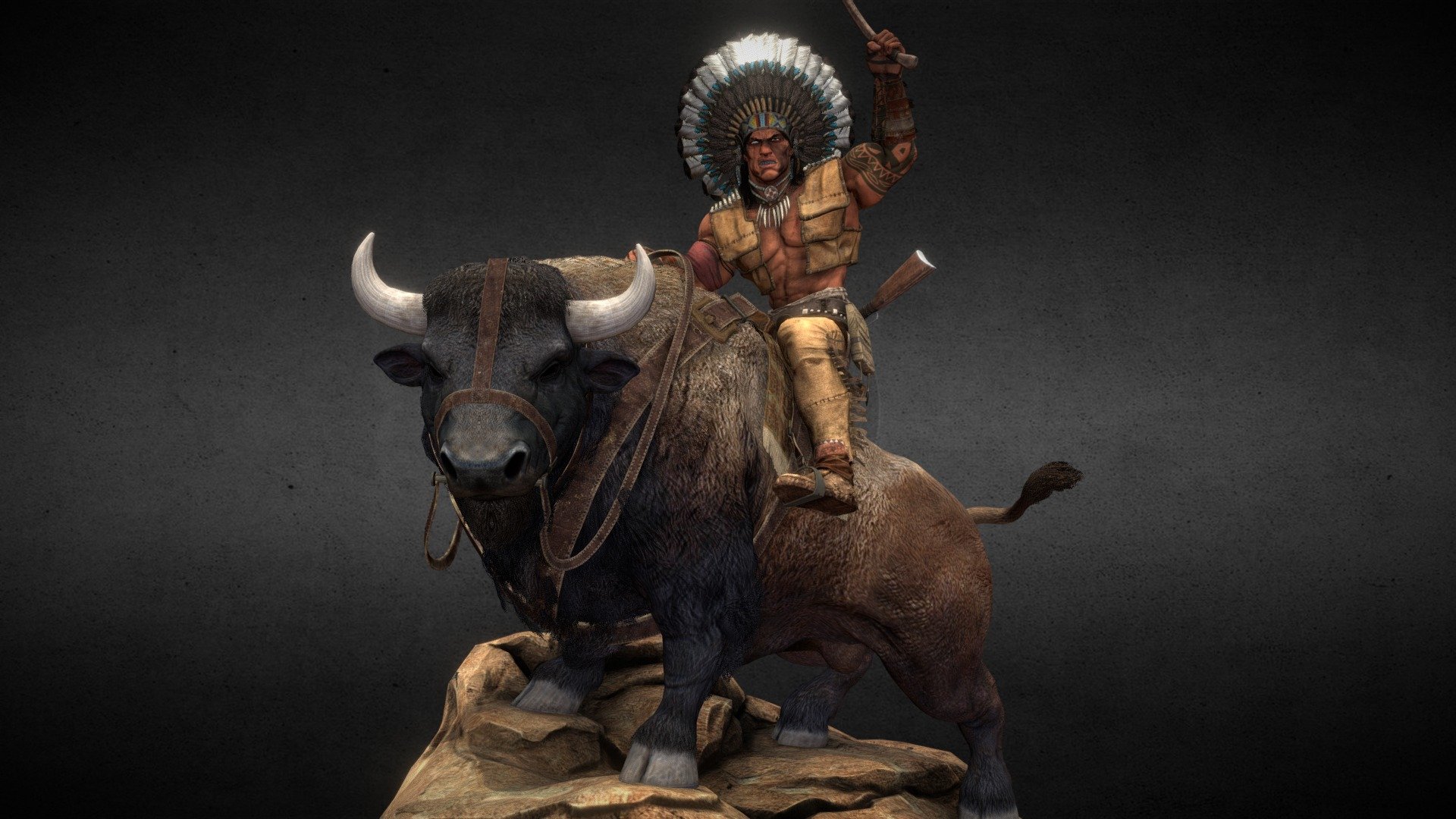 Characters made from scratch with Zbrush, Maya, Photoshop, MDesigner, xnormal,SPainter .. the start point was a fantastic concept of Veselin Ankov www.artstation.com/pigbot.. I add my touch with the buffalo, an imponent animal. Full project here https://www.artstation.com/artwork/z8vVL

For this character my work did consist of modeling and sculpting, retopo, uvs, bake, textures, rig and animation 3d model
