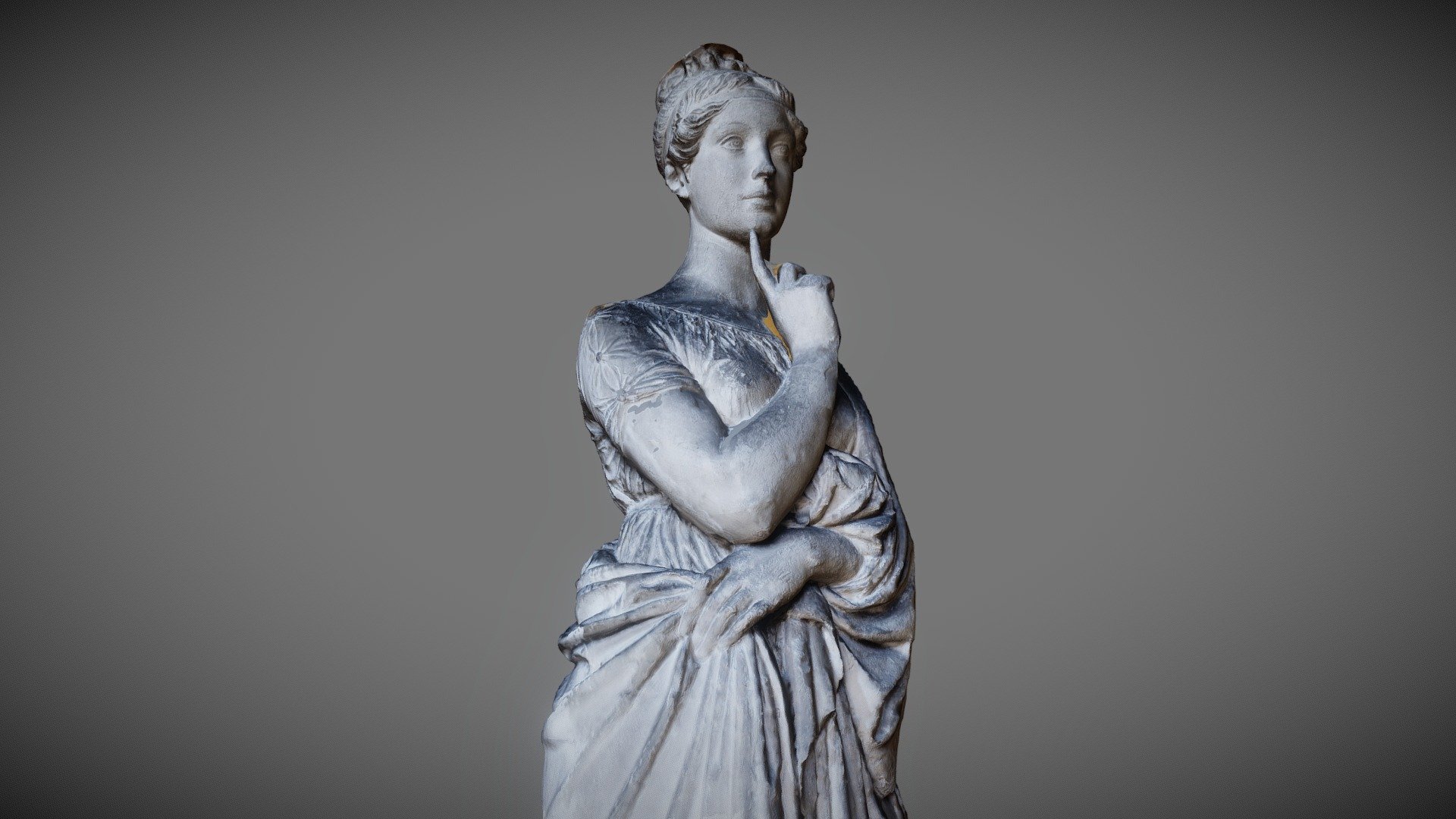 Maria Fjodorovna Barjatinskaja (1793 -1858), made in 1818, Bertel Thorvaldsen (1770 - 1844), plaster, height: 180 cm. Reference number: A172. Thorvaldsen museum (Copenhagen, Denmark). Made with ReMake and ReCap from AutoDesk.

The Russian Princess Maria Barjatinskaja came to Rome in 1818 with her husband. At his wish, she was modelled by Thorvaldsen. The marble sculpture was created in 1821-25, but was never delivered. After the Princess’s death, her family demanded to have the statue handed over, but instead accepted a copy made by Thorvaldsen’s most important Danish apprentice, the sculptor H. W. Bissen. Today the sculpture is in the Pushkin Museum in Moscow.

For more updates, please follow @GeoffreyMarchal on Twitter 3d model