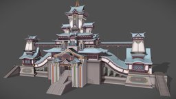 Chinese Fantasy 03 inspired, midpoly, chinese, handpaintedtexture, artstyle, chinese-architecture, chinese-style, medievalfantasyassets, architecture, gameasset, free, fantasy, textured