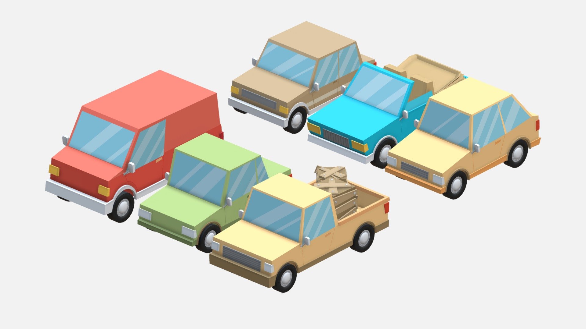 Cartoon Cars - Cartoon Cars - 3D model by yelaman.arts (@elamanbolushan) 3d model