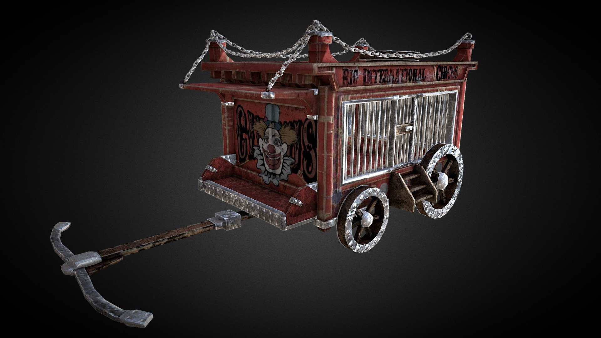 This is a Circus cage made using Maya and Substance Painter 3d model