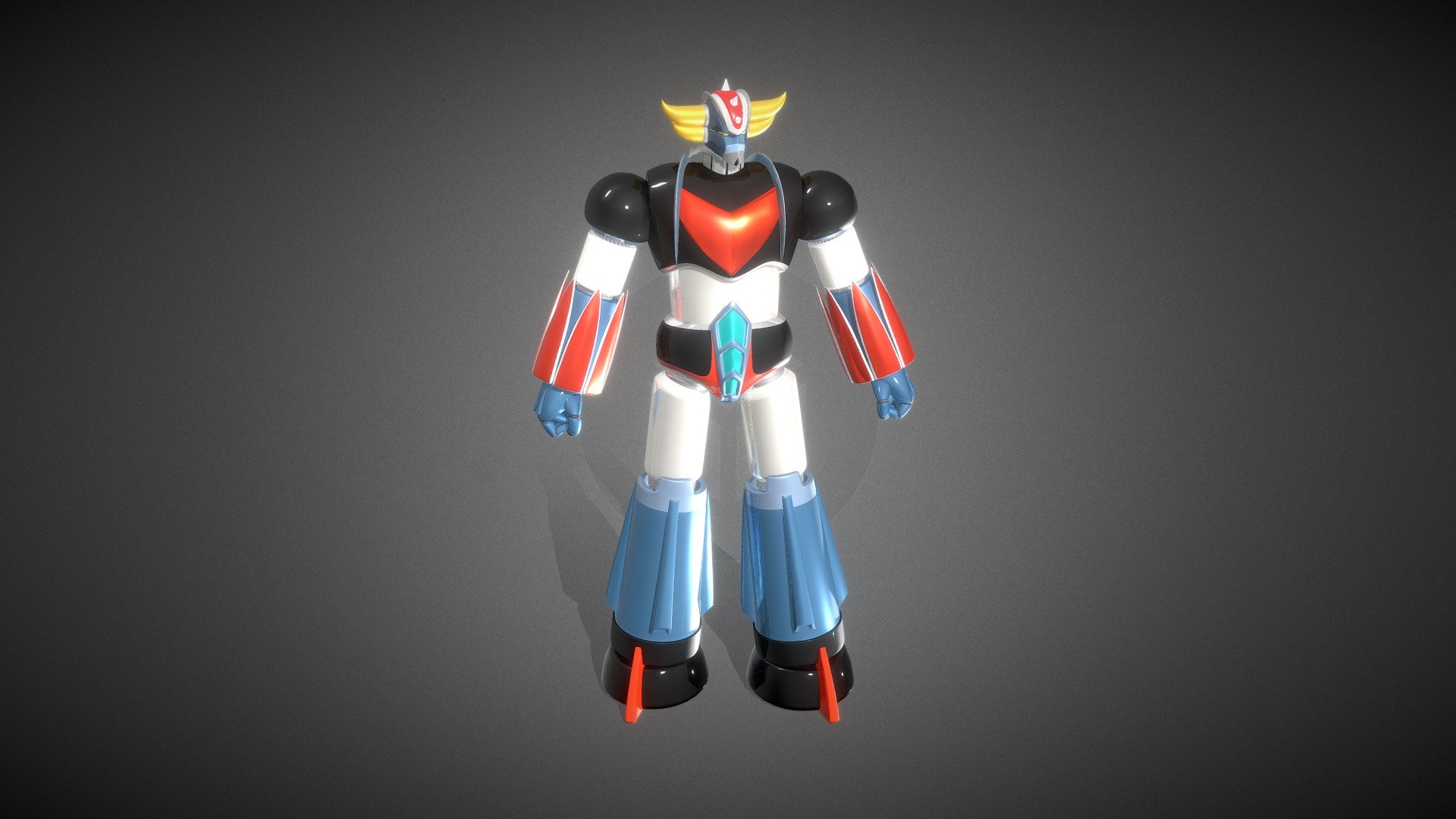 Grendizer inspired by 70's anime series created by Gō Nagai. Mesh modeled with lightwave 3d using image from web as reference - Grendizer - 3D model by pietroraggio78 3d model