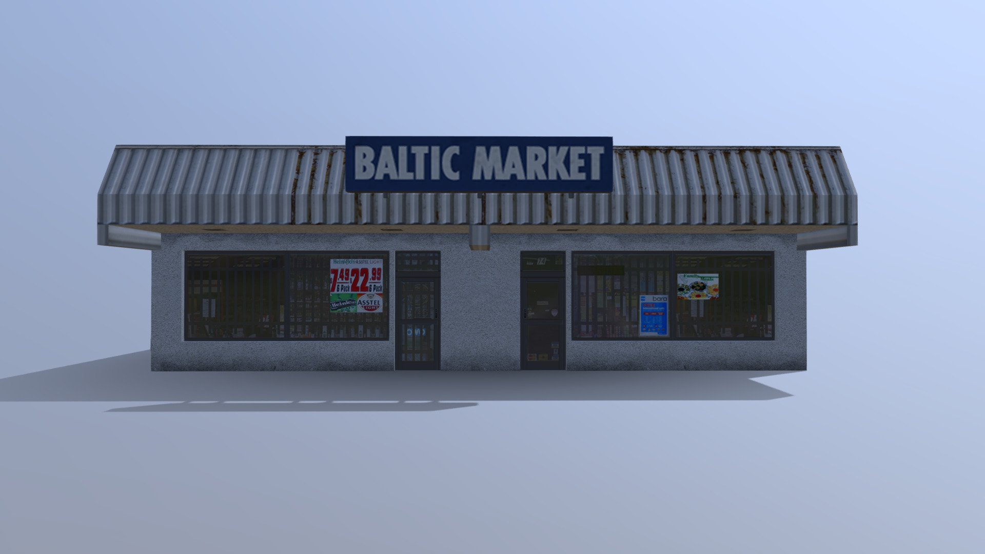 Typical North American strip mall building.

This was made as an asset for Cities:Skylines. Find it and other similar buildings here! - Strip Mall - Baltic Market - 3D model by CommonSpence 3d model