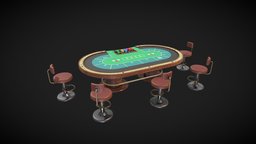 Poker Table assets, videogame, furniture, table, casino, props, poker, digital3d, gamblin, game, digital
