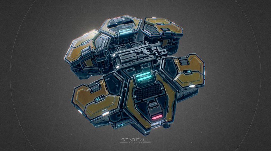 In-game model of a small spaceship belonging to the Eclipse faction.
Learn more about the game at http://starfalltactics.com/ - Starfall Tactics — Hope Eclipse cruiser - 3D model by Snowforged Entertainment (@snowforged) 3d model