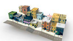 The Streets of San Francisco assets, town, props, low-poly, lowpoly, city, building, street