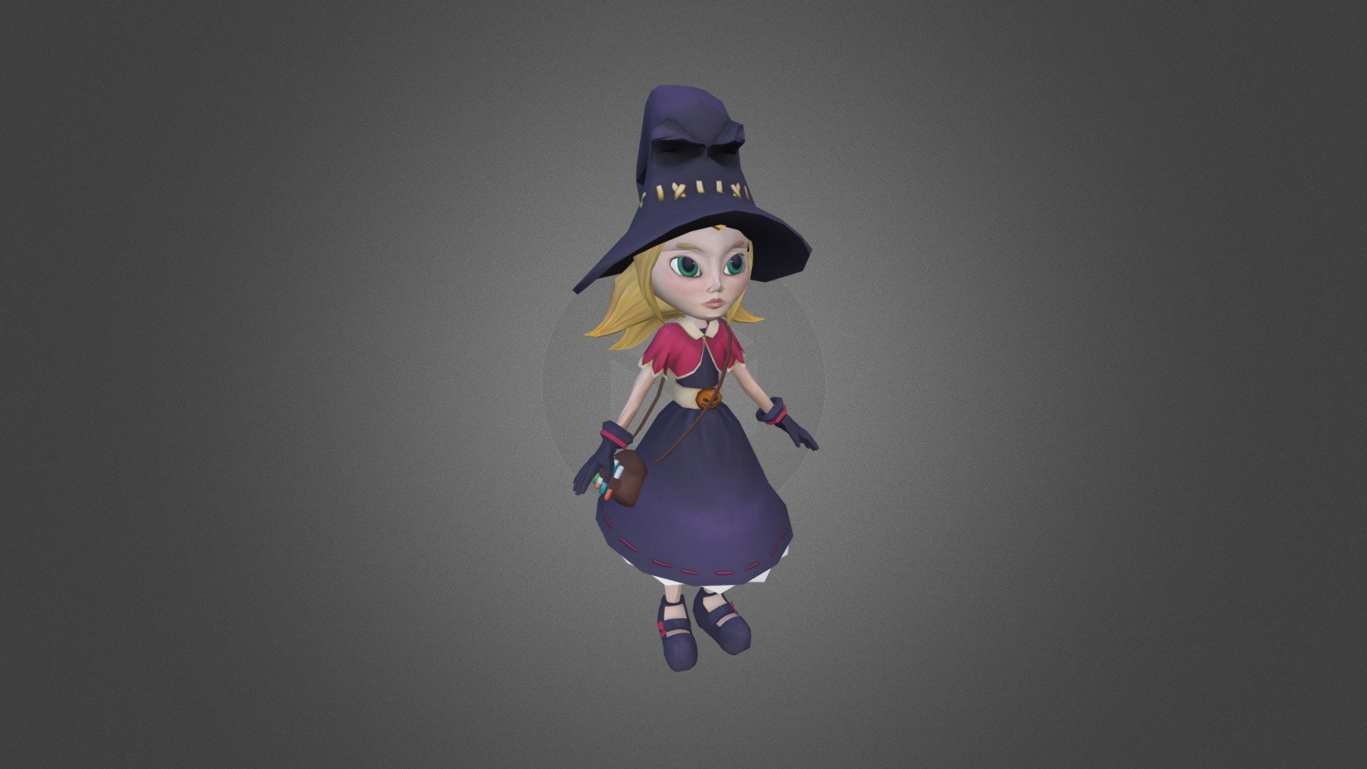 made with 3Ds max and photoshop CS5 for the texture - Little witch - 3D model by lucile.lacoste 3d model