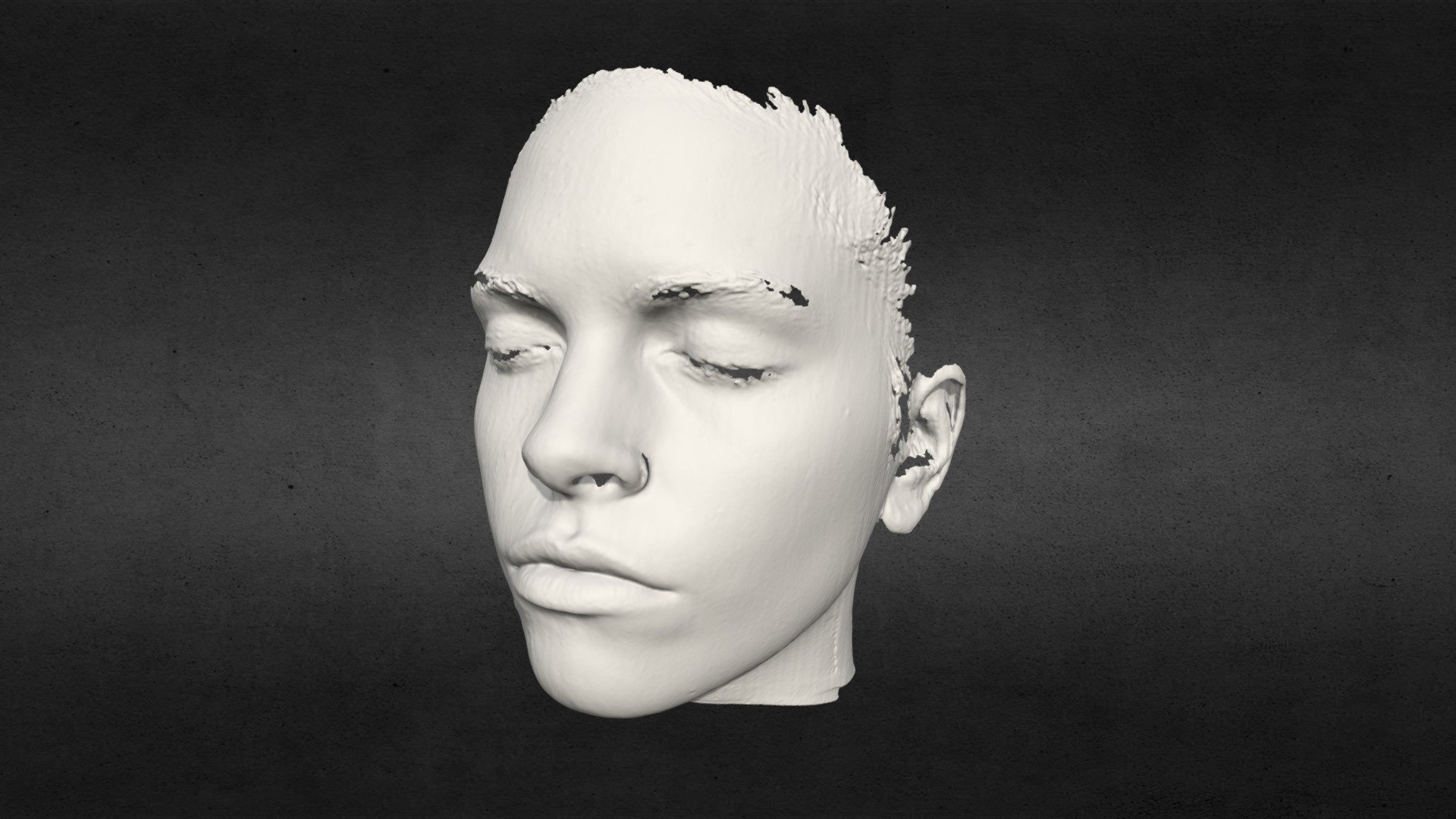 3D scanned human face - 3D Scanned Human Face 1 - 3D model by ideabeans 3d model
