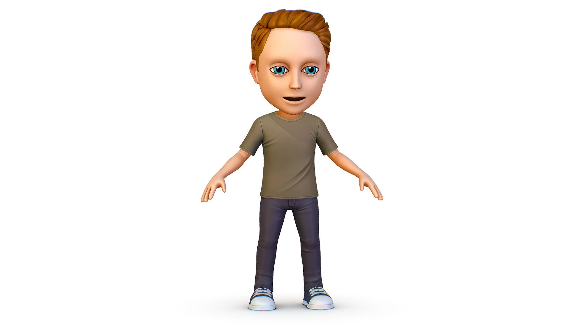 Cartoon Style Young Man Boy T-Shirt Jeans Sneakers Hairstyle

3DsMax, Maya file included, 

5x textures 2048x2048 size

Hairstyles Collection: https://sketchfab.com/olegshuldiakov/collections/cartoon-hairstyle-avatar-collection-cd52679c74514aa59c906f62e792a75c

Beards Collection:

Accessorys Collection: https://sketchfab.com/olegshuldiakov/collections/cartoon-accessories-avatar-collection-a9b2175e888f46b1a056e83cd80bfd6c
 - Young Man Boy T-Shirt Jeans Sneakers Hairstyle - Buy Royalty Free 3D model by Oleg Shuldiakov (@olegshuldiakov) 3d model