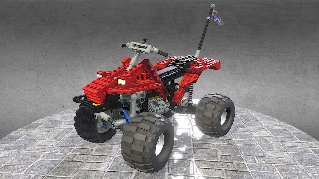 3D model inspired by LEGO set 8858, Quad 3d model