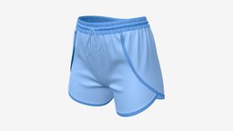 Fitness shorts for women blue shorts, fitness, runner, exercise, run, training, athlete, woman, active, lifestyle, athletic, workout, sportswear, jog, 3d, pbr, female, blue, sport