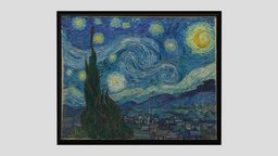 The Starry Night painting, moma, museum, canvas, vangogh, oil-painting, art