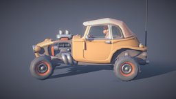 Hot Rod Constructor buggy, classic, offroad, asset, game, lowpoly, car, stylized, modular
