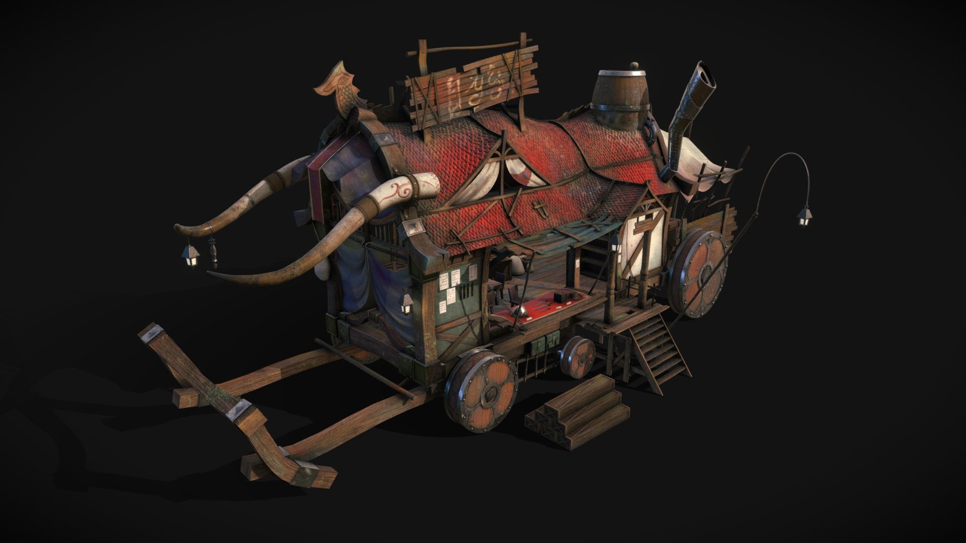 Concept by Haejoon Cho - Mobile fantasy shop - 3D model by mary_sparks 3d model