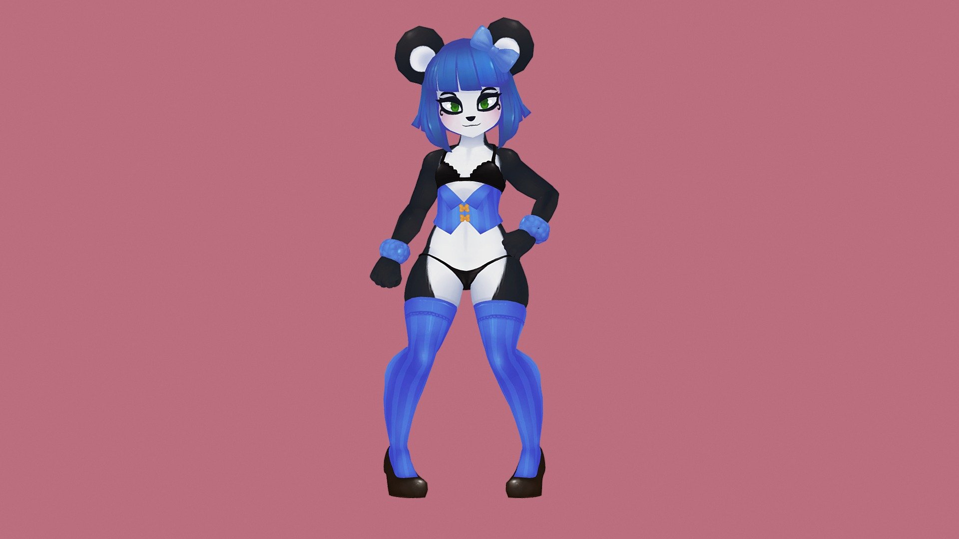 A commission for Nuwa of their panda girl! I really liked how the textures on this turned out 3d model