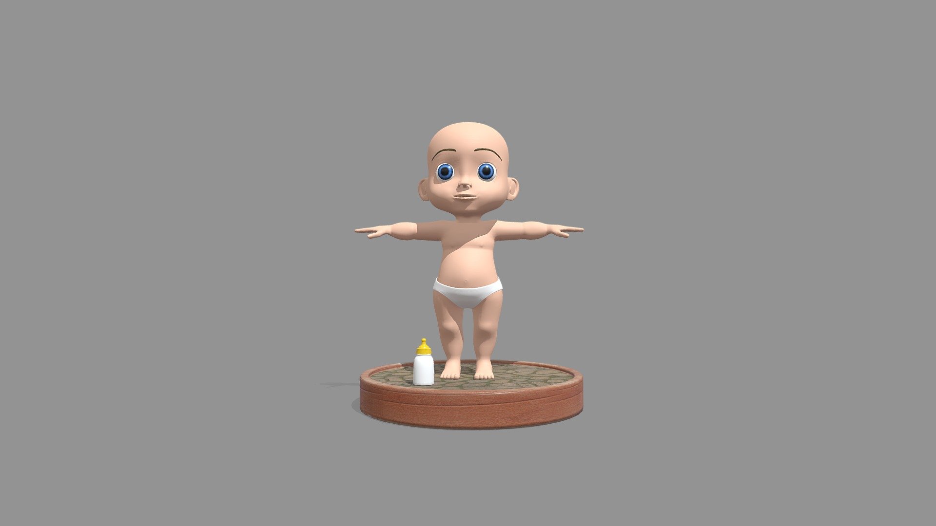 BABY - 3D Baby boy Cartoon Character_01 - 3D model by chandu_ 3d model
