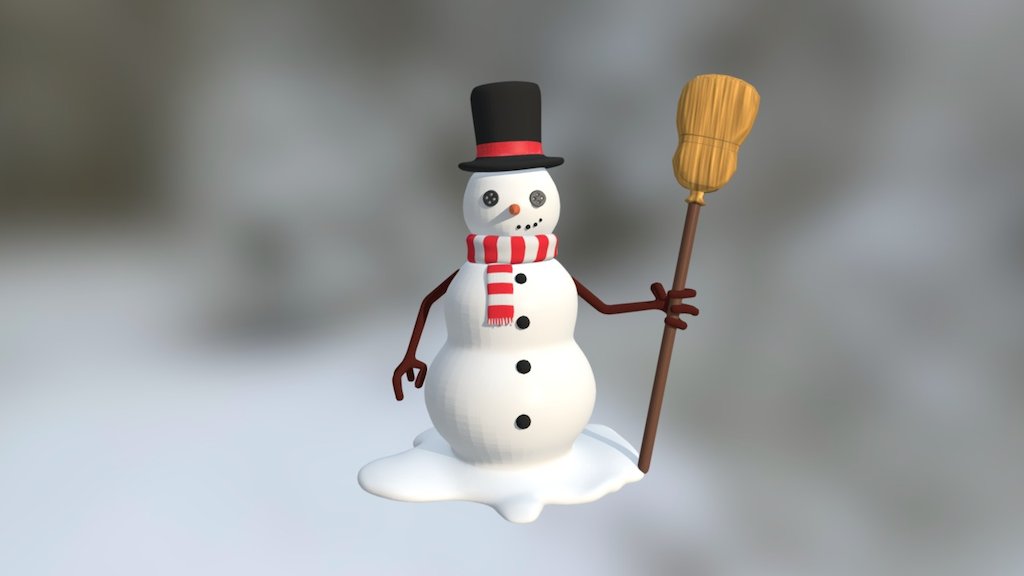 Snowman made in blender, sculpt with speedsculpt and retopo with ice tools 3d model