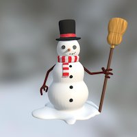 Snowman snow, christmas, straw, blender