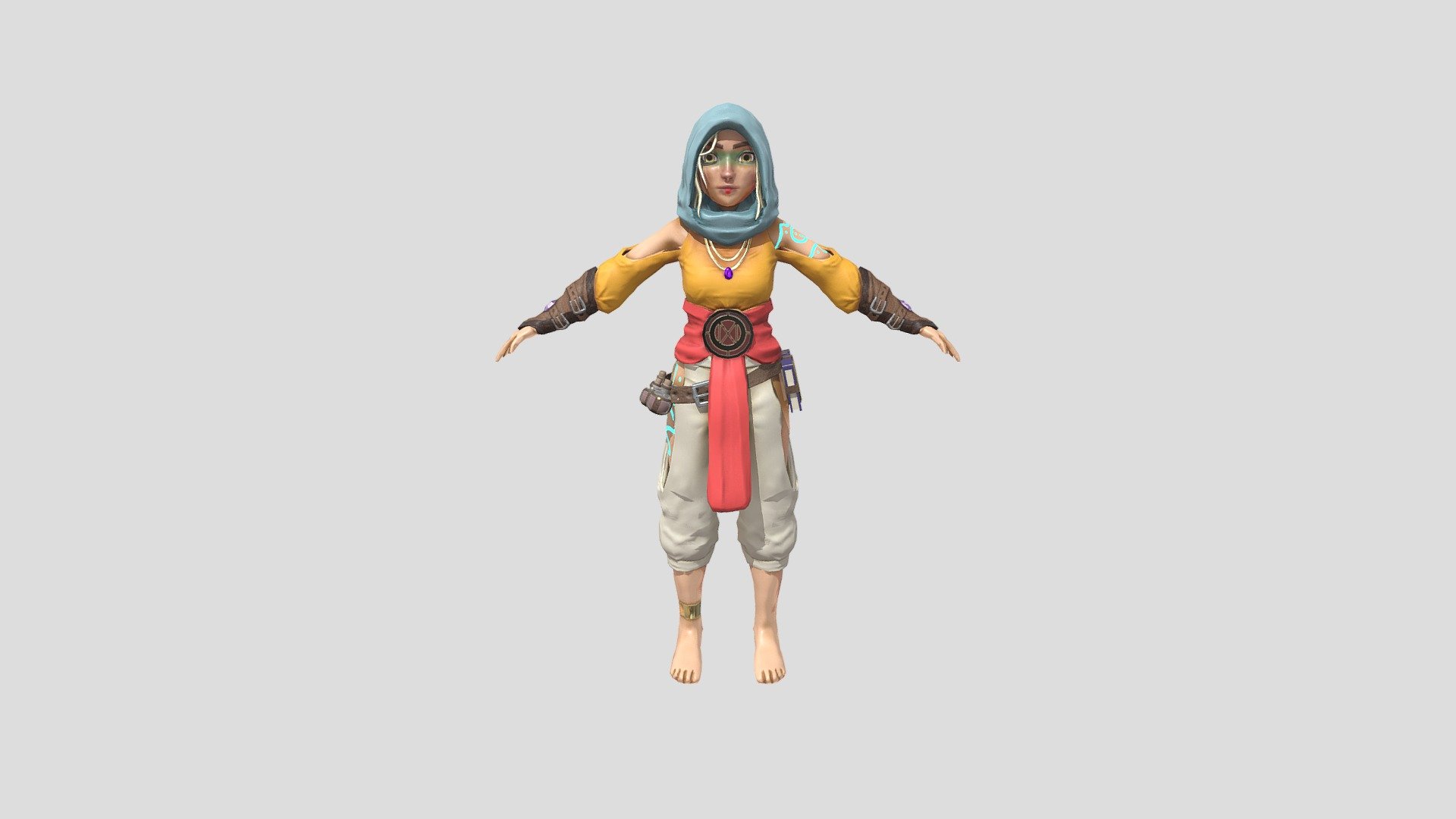 Outfit 2 of 2 for  university class - Desert Sorceress - Download Free 3D model by geidi_primes 3d model