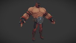 Wrestler Hecto_Rage Squad Character sculpt, high-poly, stylised, wrestling, squad, rage, handpainted, low-poly, game, blender, lowpoly, blender3d, gameart, hand-painted, zbrush, stylized, concept, highpoly, ragesqaud