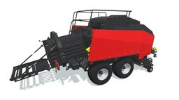 Large Square Baler field, square, grass, trailer, harvester, barn, hay, press, tractor, farm, farmer, machine, stack, bale, combine, agriculture, wheat, haybale, crop, harvest, baler, baling