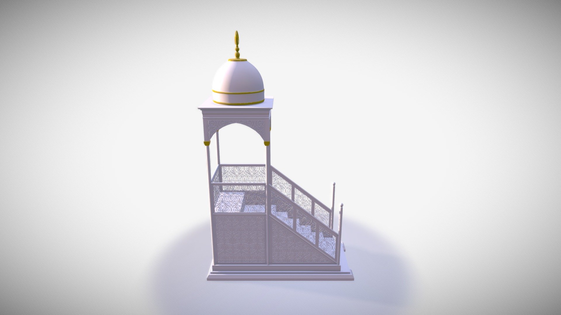 Masjidil Haram Minbar

This mimbar (lectern) as a function like the minbar in general, which is used during jumu’ah khutbah, Eid al-Fitr, and Eid al-Adha 3d model