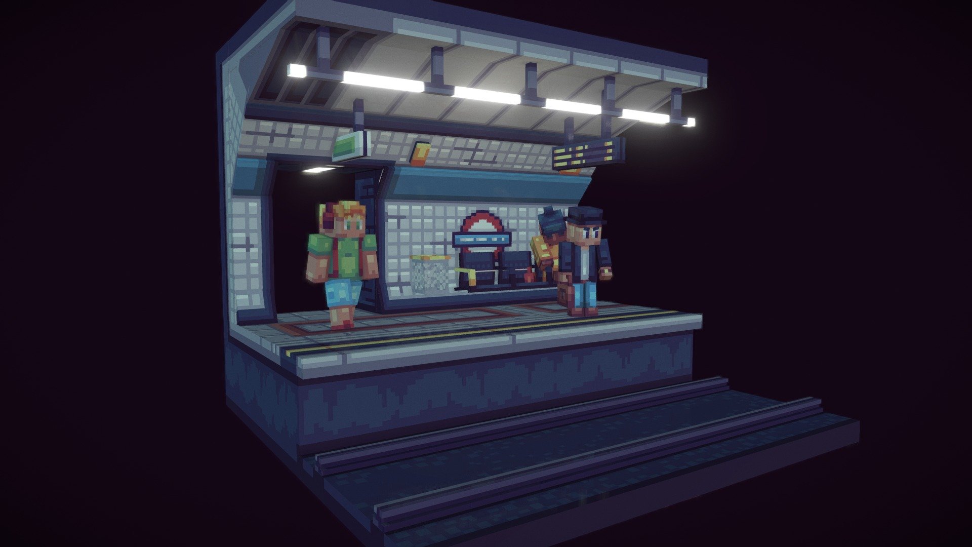 The ol' tube - London Underground Metro Station - 3D model by BOXjordiHEAD 3d model