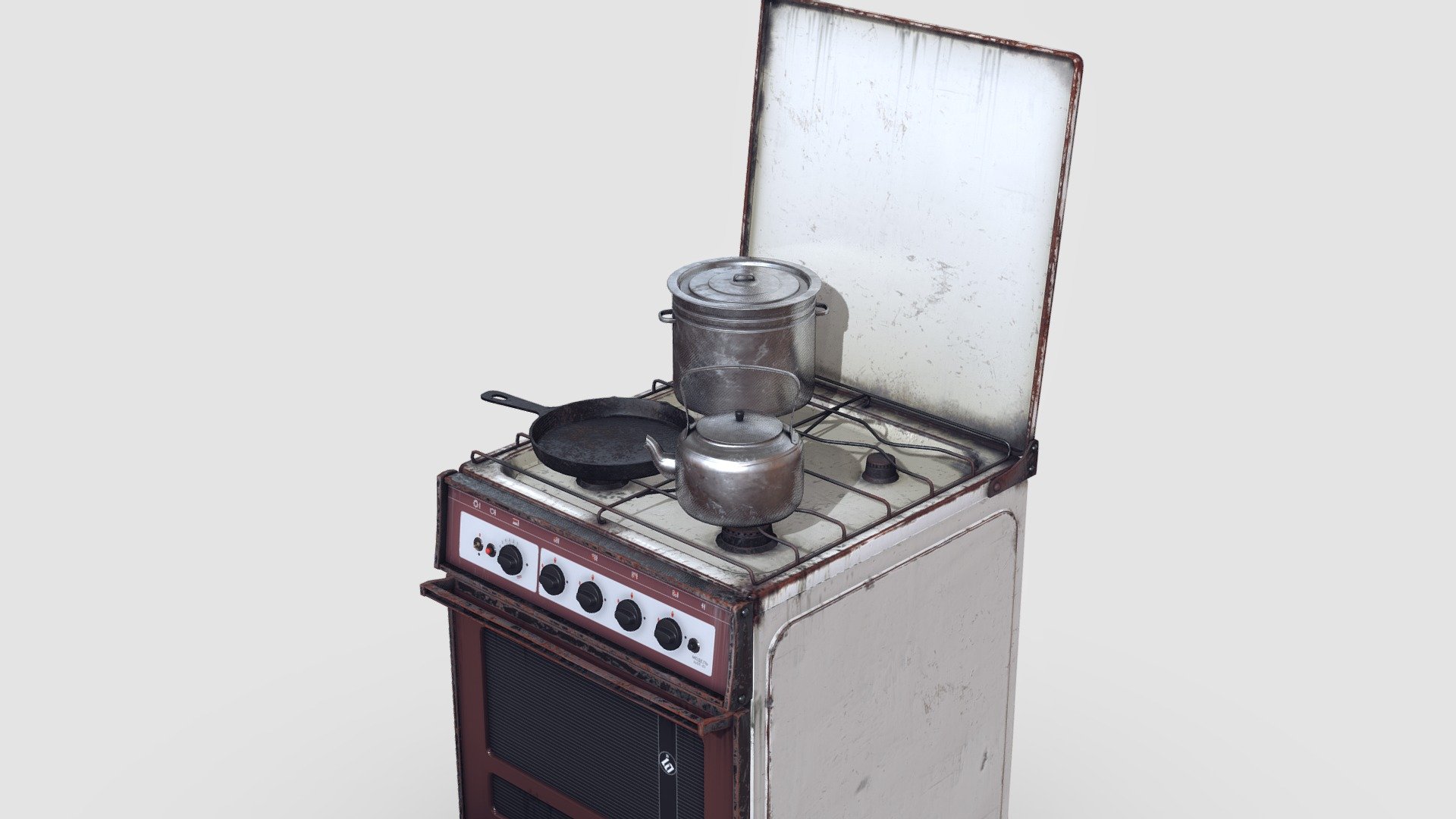 https://www.youtube.com/watch?v=R1XzOnuaEOg - speed modeling
https://www.youtube.com/watch?v=6JGXifsOUkg - speed texturing - Old Soviet Russia Cooker - 3D model by seenoise 3d model
