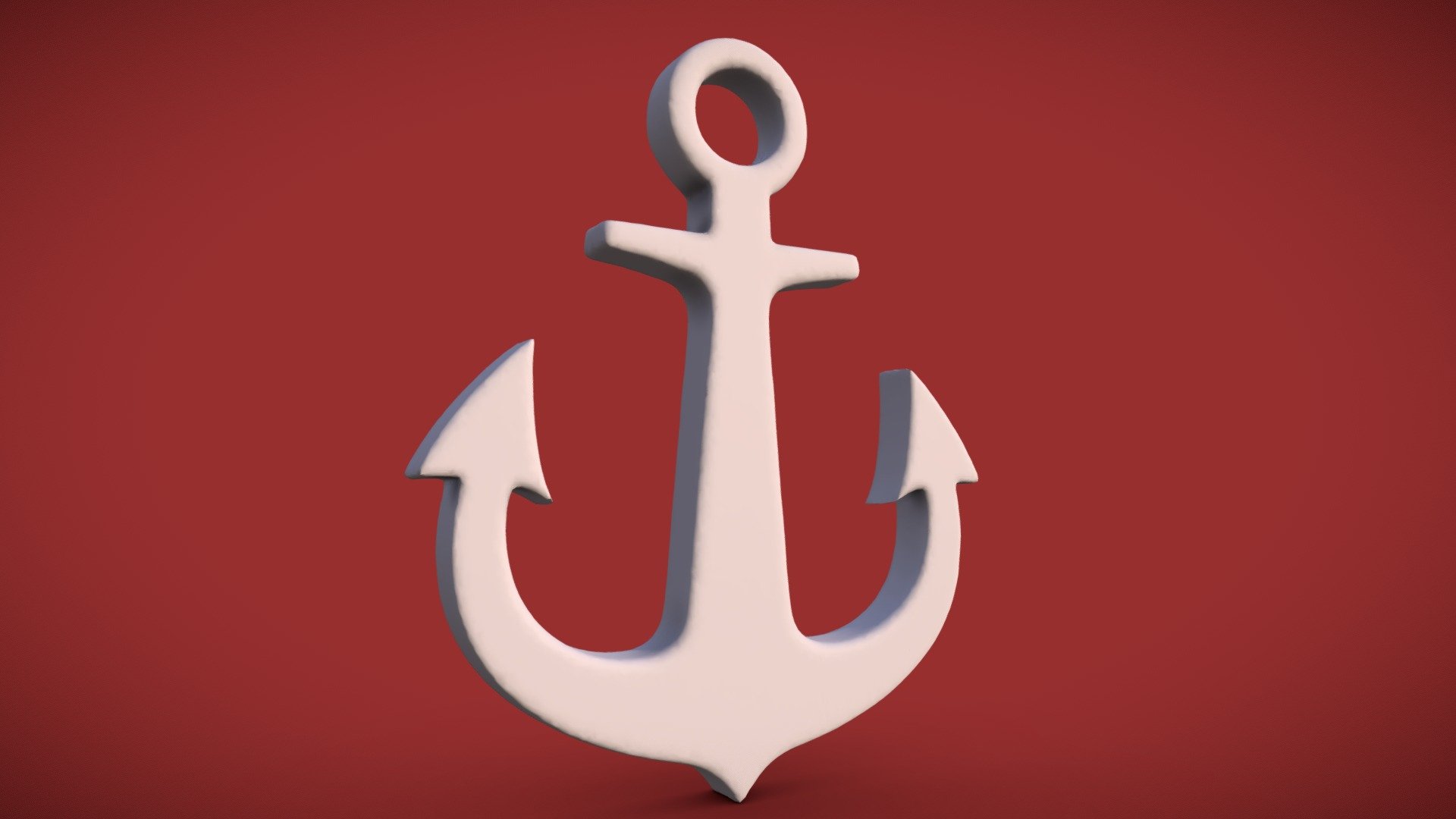 Pendant of an anchor. 3D printable 3d model
