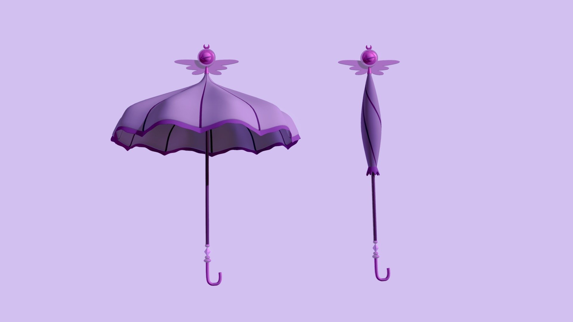 The wand of Eclipsa Queen of Darkness from series “Star vs the Forces of Evil” 🌙 - Eclipsa's Parasol Wand - Download Free 3D model by IrinaLu 3d model