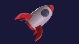 Little Rocket toy, rocket, space-ship, substance-painter-2, foguete, low-poly