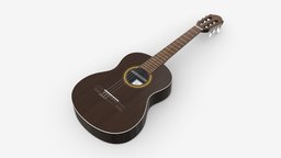Classic acoustic guitar 03 music, instrument, wooden, guitar, sound, jazz, string, acoustic, classic, band, brown, play, melody, song, ethnic, musician, folk, 3d, pbr, wood